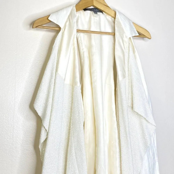 Sachin + Babi Medium Silk Blend Sequin Embellished Sleeveless Blouse Tie Front - Picture 6 of 12